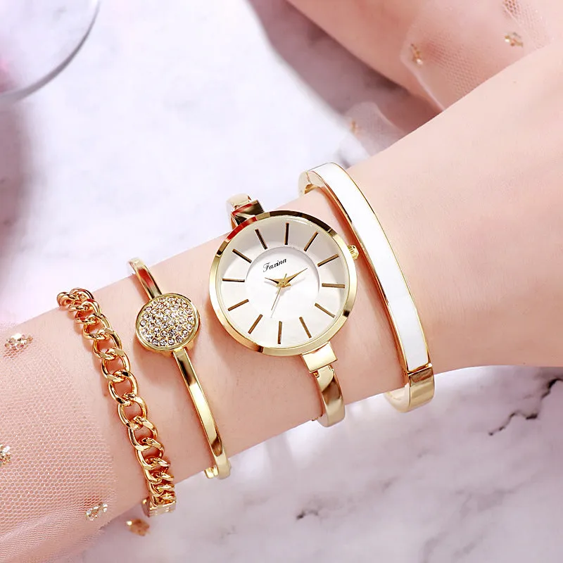 Fashion 4 Pcs Set Bracelet  Women's Watch