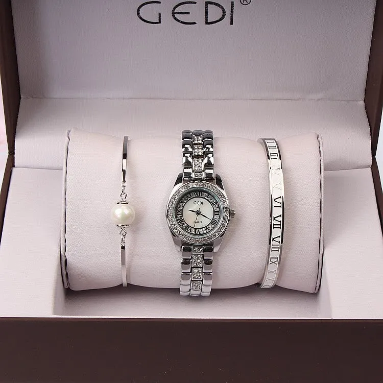 Fashion Steel Stap 3 Pcs Set Women's Watch