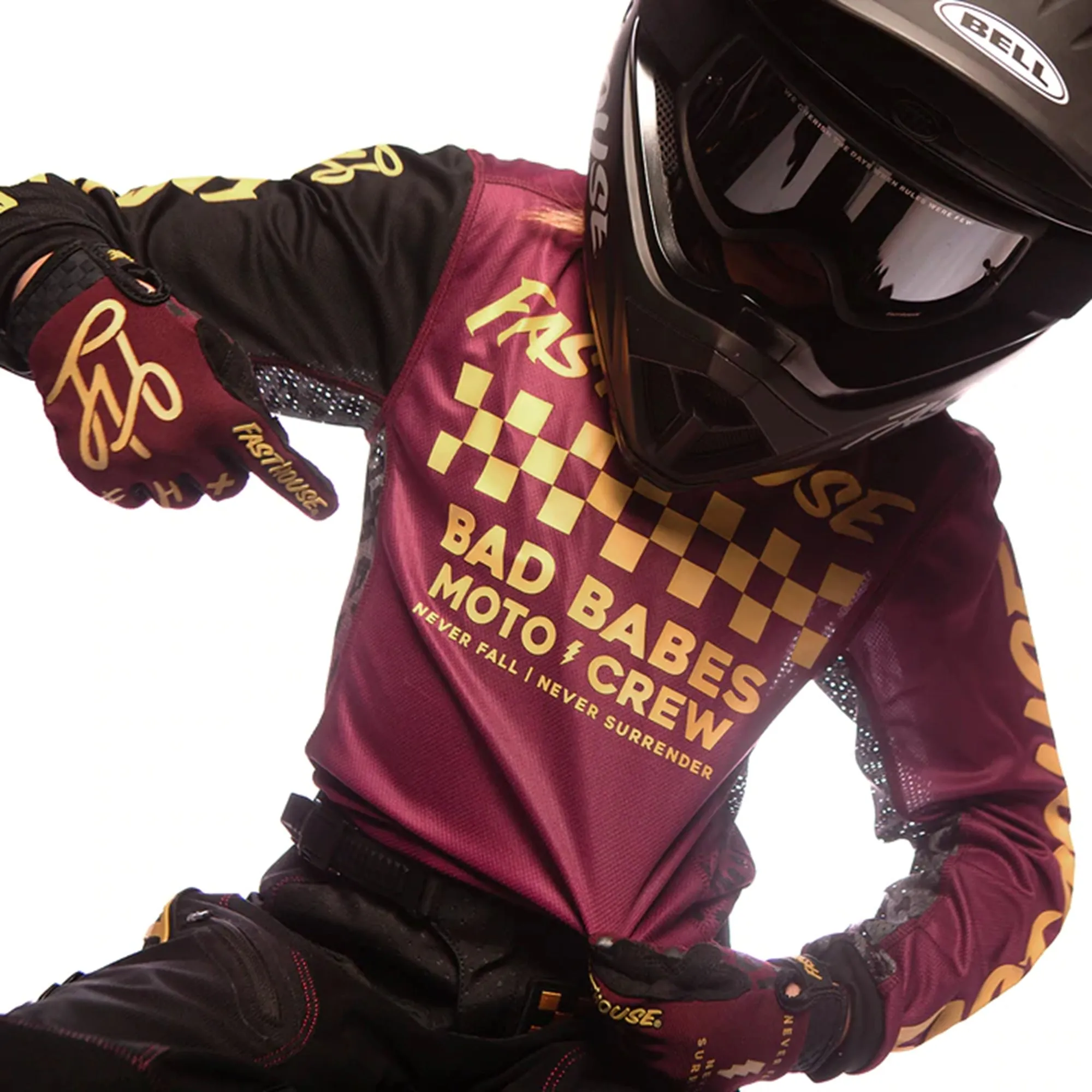 Fasthouse Girl's Grindhouse Golden Crew Long Sleeve Jersey