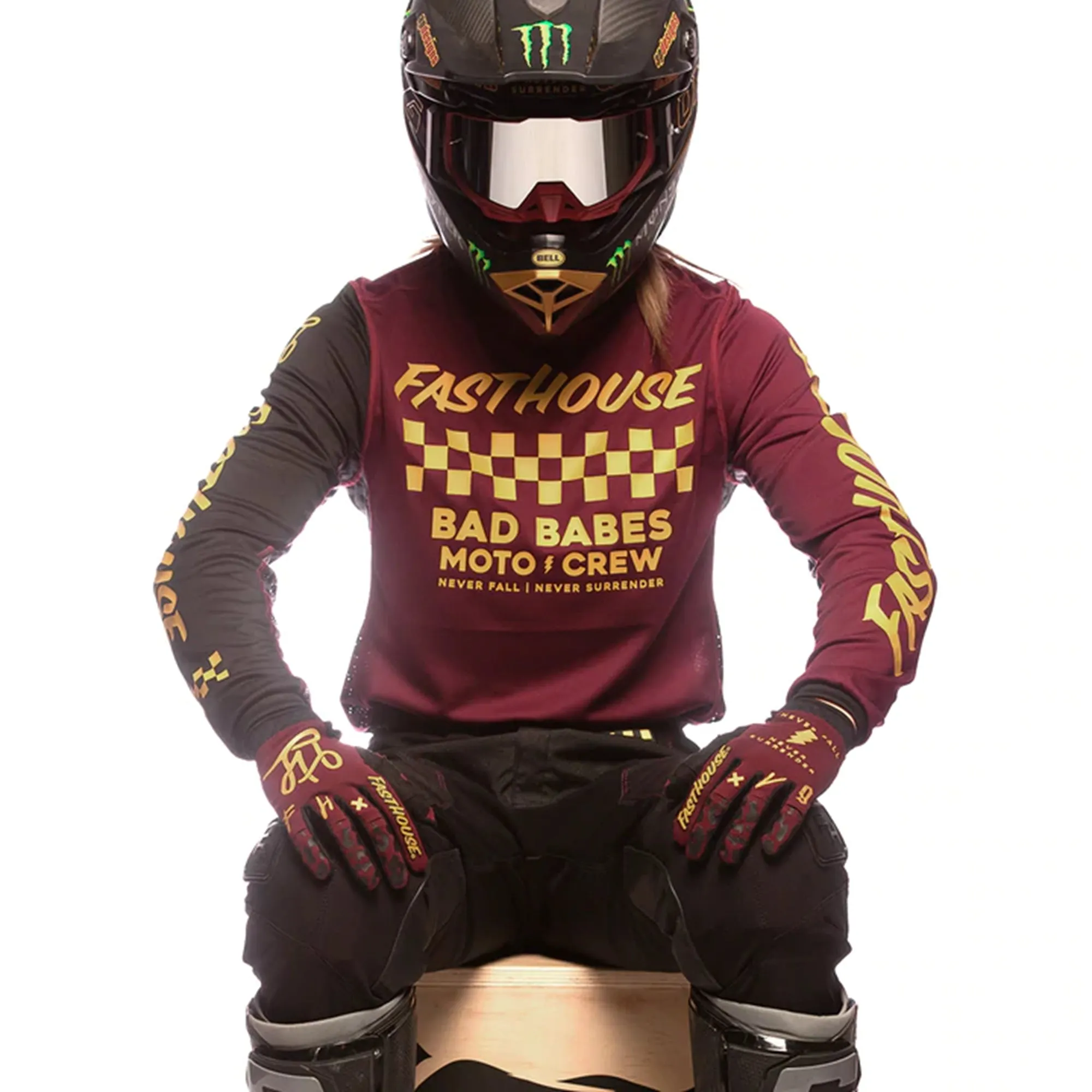 Fasthouse Women's Grindhouse Golden Crew Long Sleeve Jersey