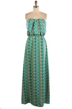 Fedora Allover Print Maxi Dress