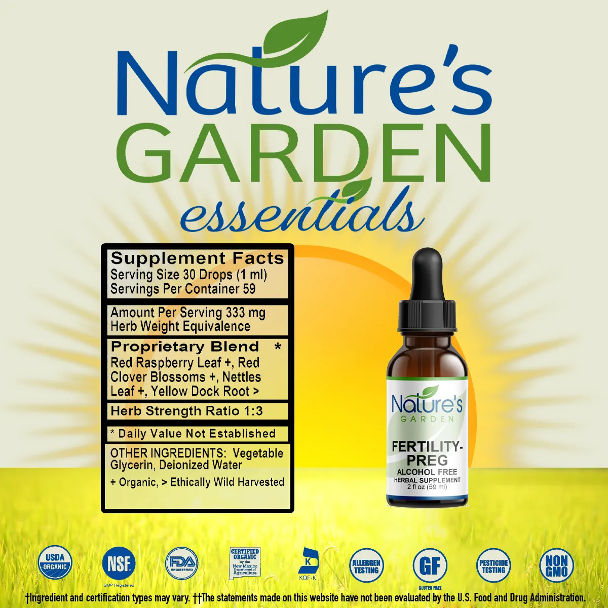 FERTILITY-PREG (Alcohol Free) - 2 oz Liquid Herbal Formula
