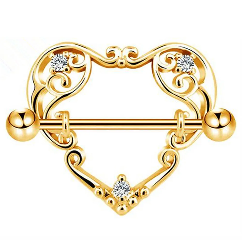 Filigree Heart Shape Diamond Nipple Shield Ring