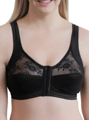 Final Sale Clearance Rago Front Closure Back Support Bandeau Bra Black