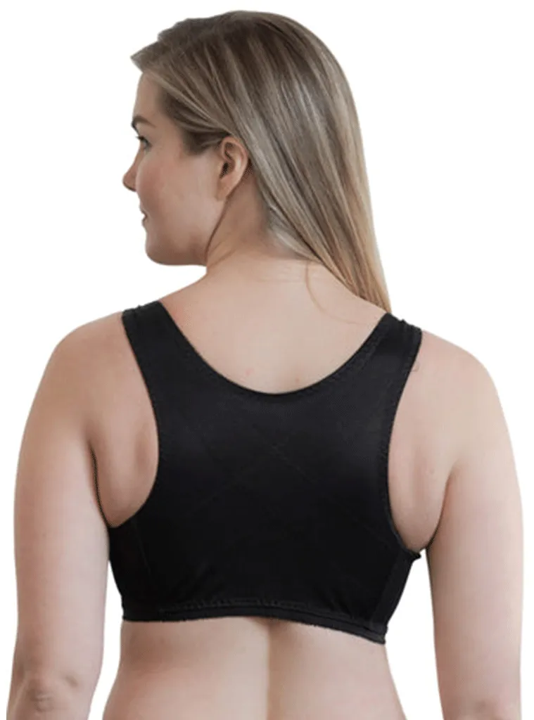 Final Sale Clearance Rago Front Closure Back Support Bandeau Bra Black