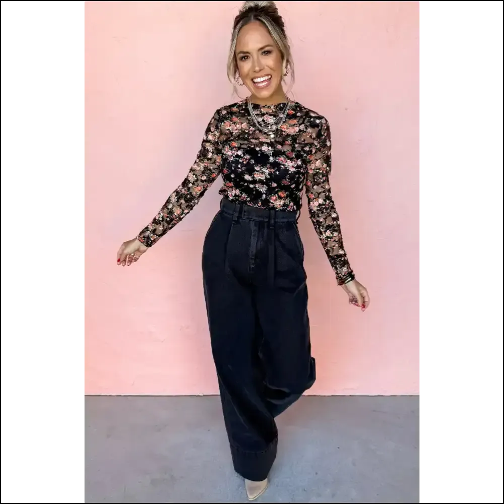 Flirty Black Floral: Dangerously Sheer ! Needful Things. 😉🖤