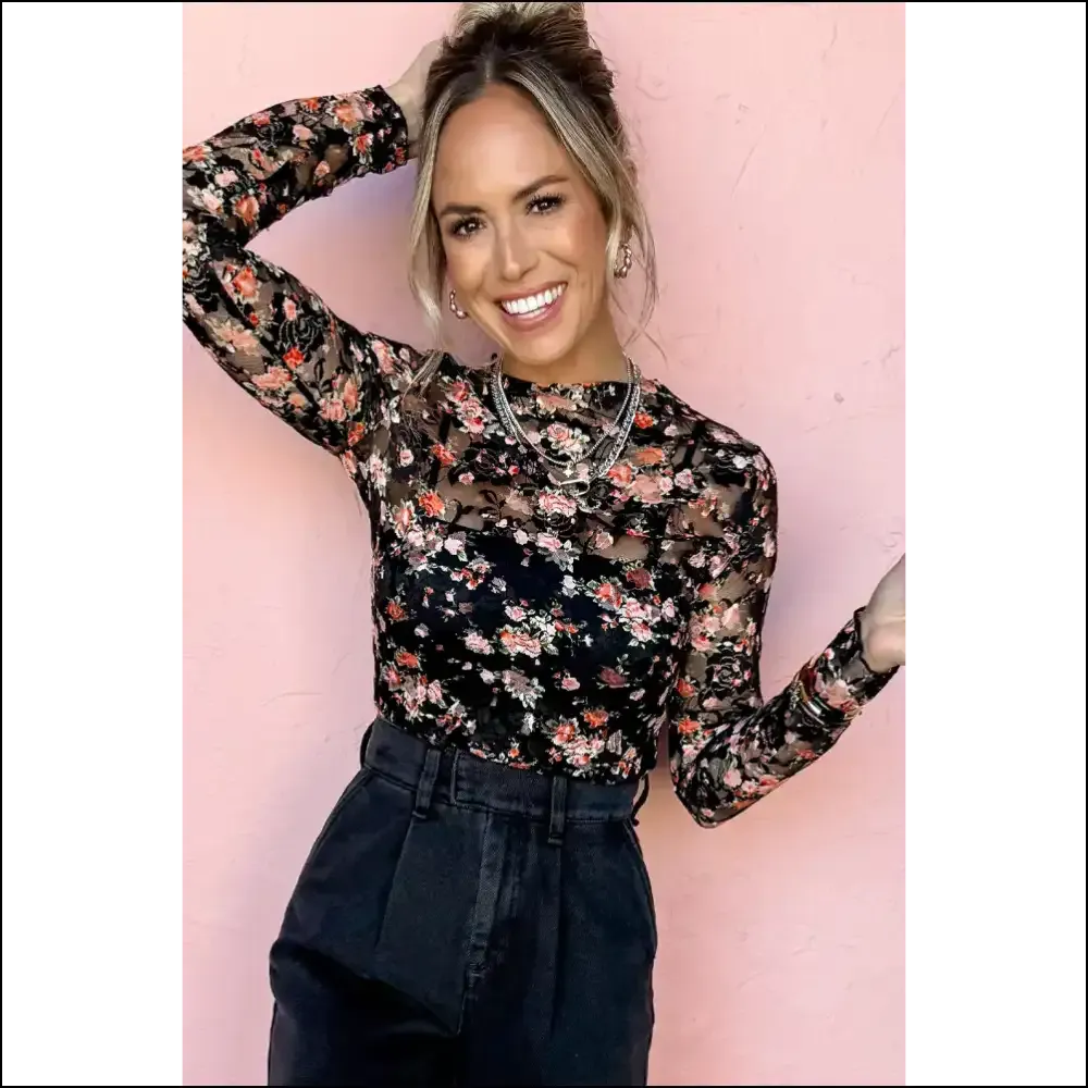 Flirty Black Floral: Dangerously Sheer ! Needful Things. 😉🖤
