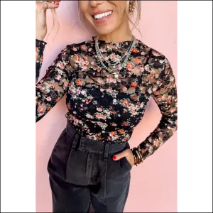 Flirty Black Floral: Dangerously Sheer ! Needful Things. 😉🖤