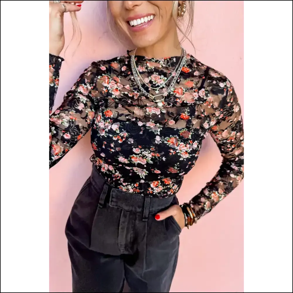 Flirty Black Floral: Dangerously Sheer ! Needful Things. 😉🖤