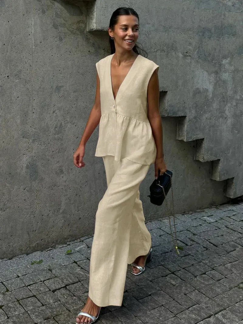 Florance | Cotton Linen Two Piece Set