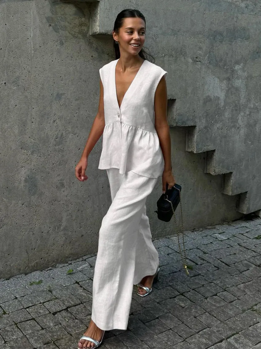 Florance | Cotton Linen Two Piece Set