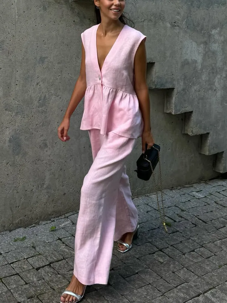 Florance | Cotton Linen Two Piece Set