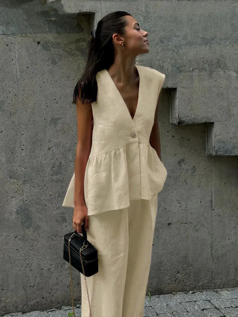 Florance | Cotton Linen Two Piece Set