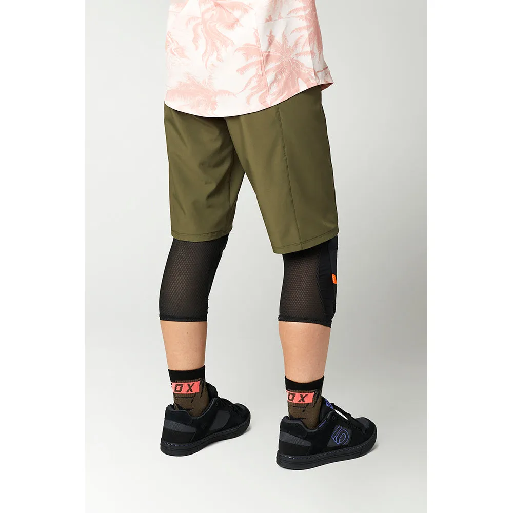 Fox Womens Flexair Lite Shorts No Liner - Olive Green