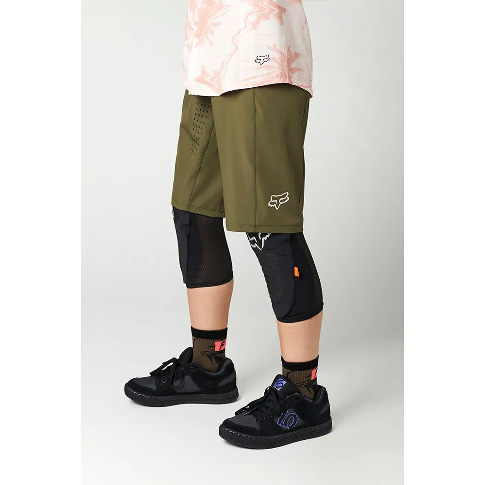 Fox Womens Flexair Lite Shorts No Liner - Olive Green
