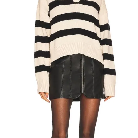 Free People Layla Vegan Mini Women's Skirt Size 8 Moto Mobwife Festival Medium