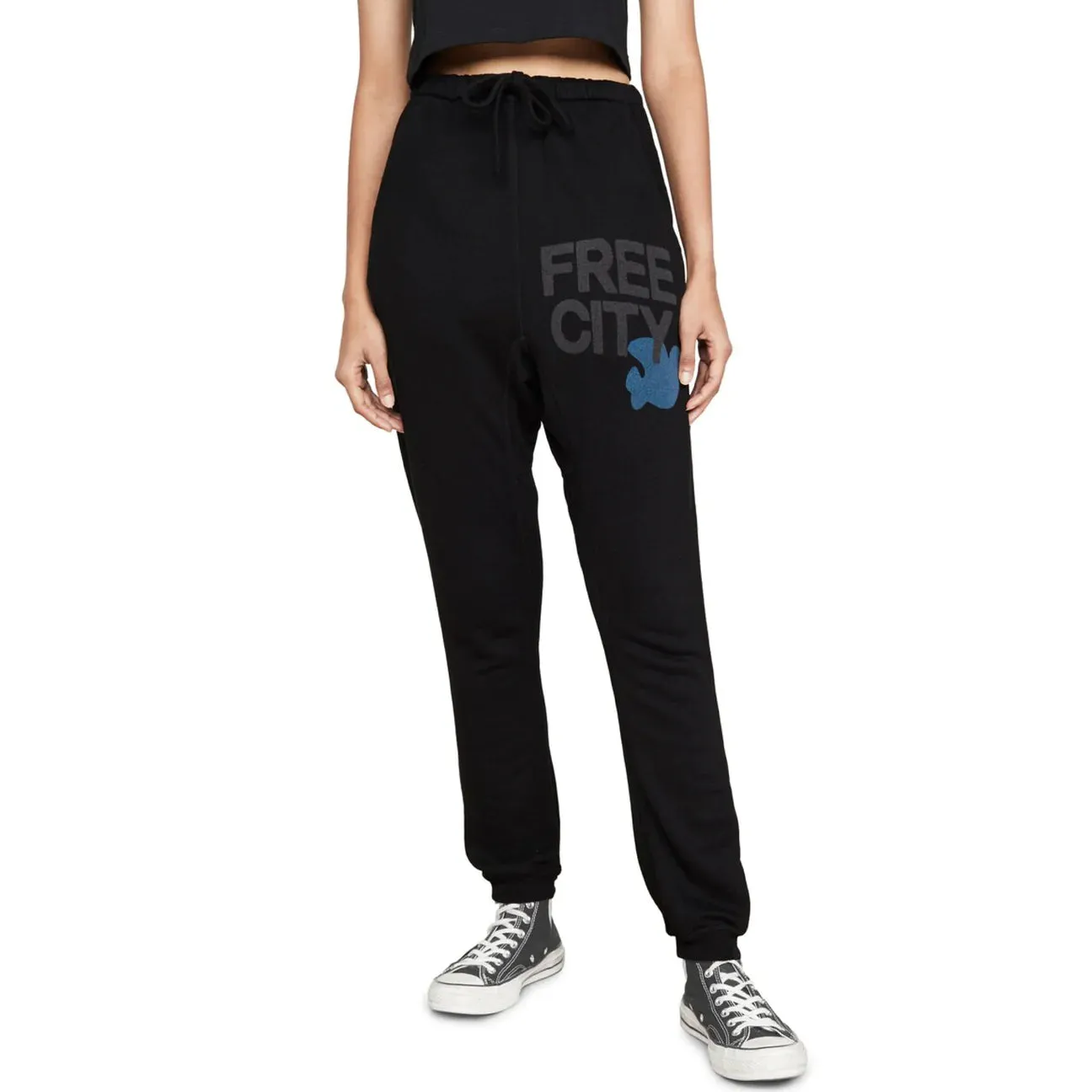 FreeCity Superfluff Pocket Sweatpant-superblack/blue