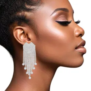 Fringe Rhinestone Earrings