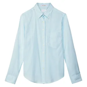 GANT RUGGER Women's Sea Blue Melange Luxe Madras OBD Shirt 450881 Size XL