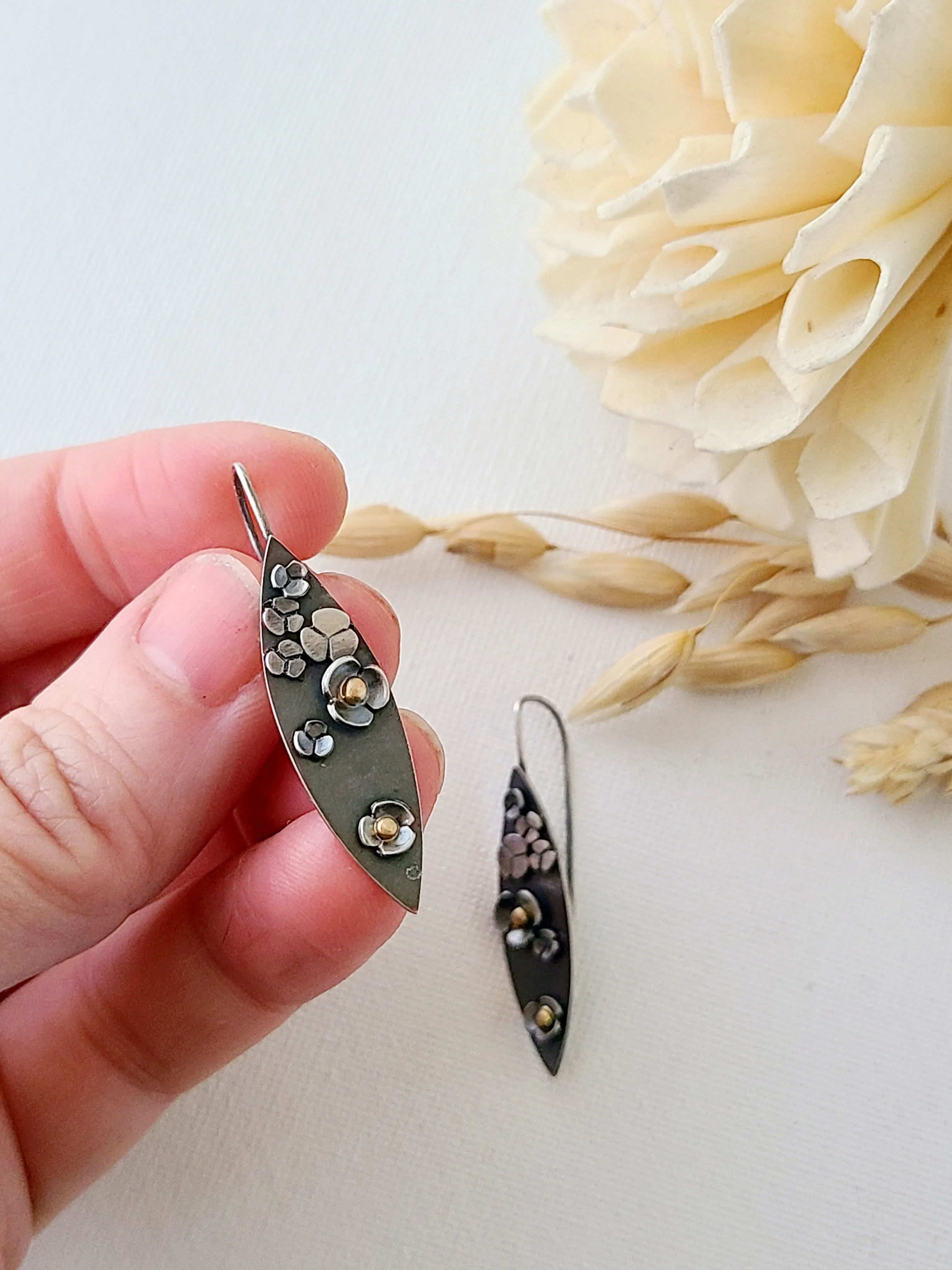 Garland earrings SS/14k
