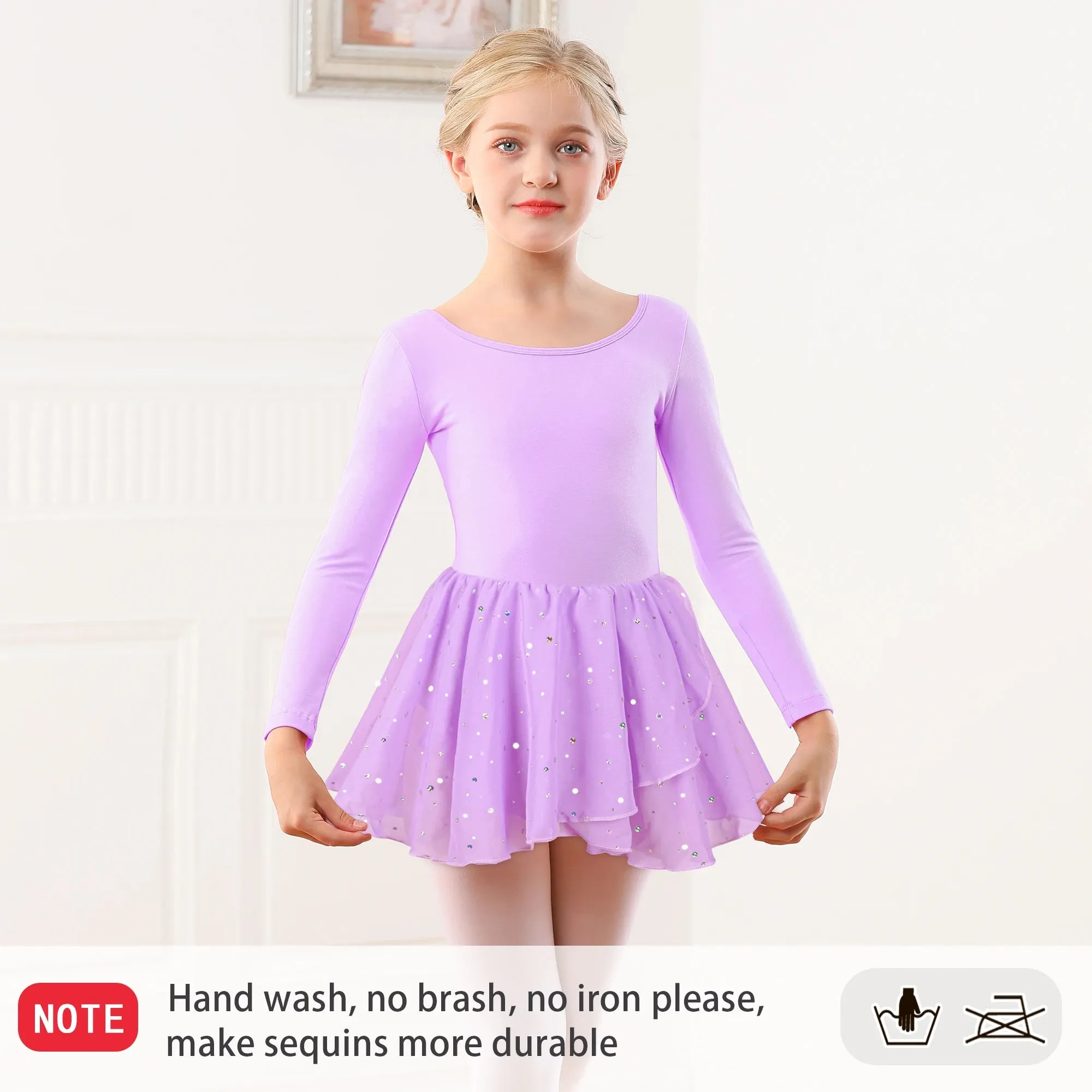 Girls' Ballet Camisole Dress with Hollow Crisscross Back and Shiny Skirt