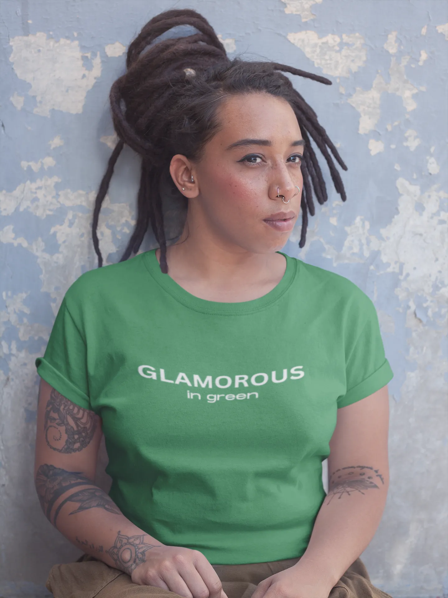 Glamorous in Green Jersey Short Sleeve Tee