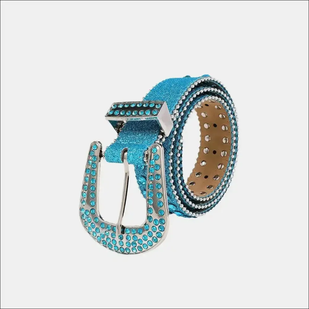 Glamorous Rhinestone PU Leather Belt