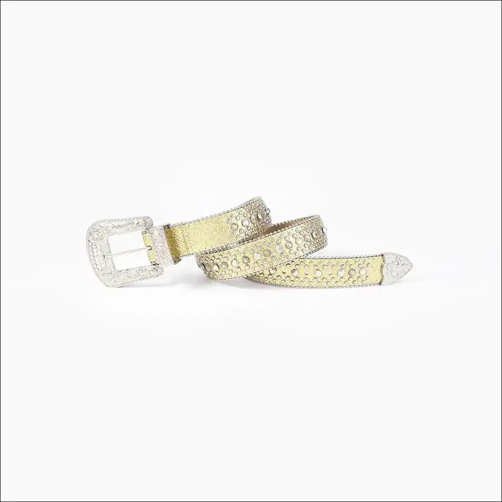 Glamorous Rhinestone PU Leather Belt