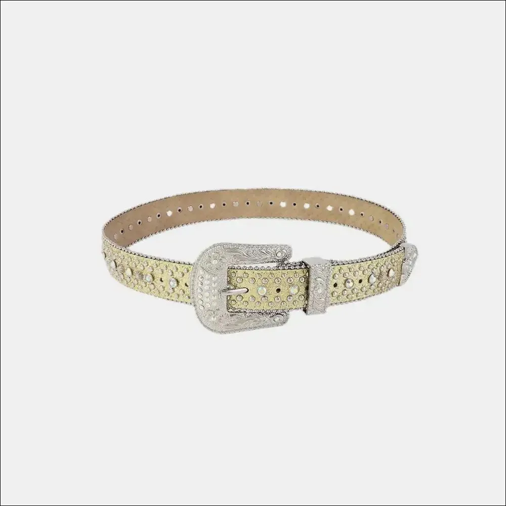 Glamorous Rhinestone PU Leather Belt