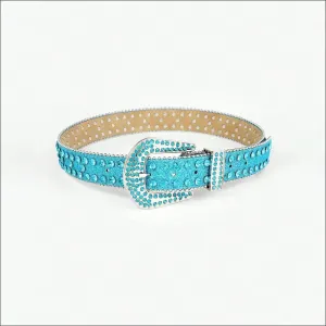 Glamorous Rhinestone PU Leather Belt
