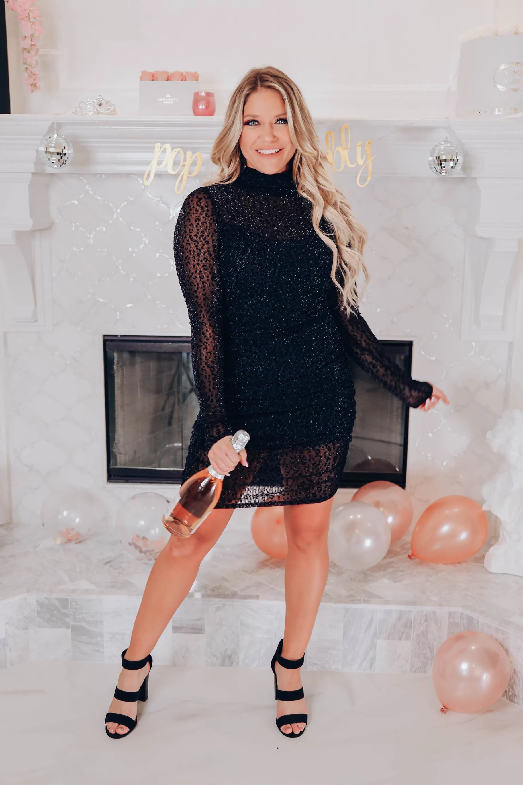 Glittering Girl Ruched Mini Dress