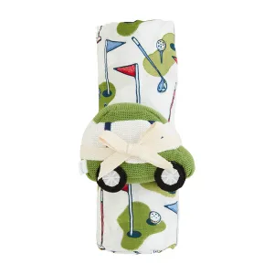 Golf Swaddle and Rattle {Green}