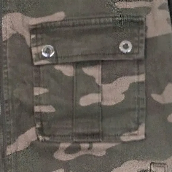 Good American Washed Camo Print Military Style Jacket Size 0/1 - S/M