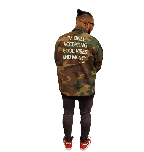 GOOD VIBES AND MONEY ARMY JACKET