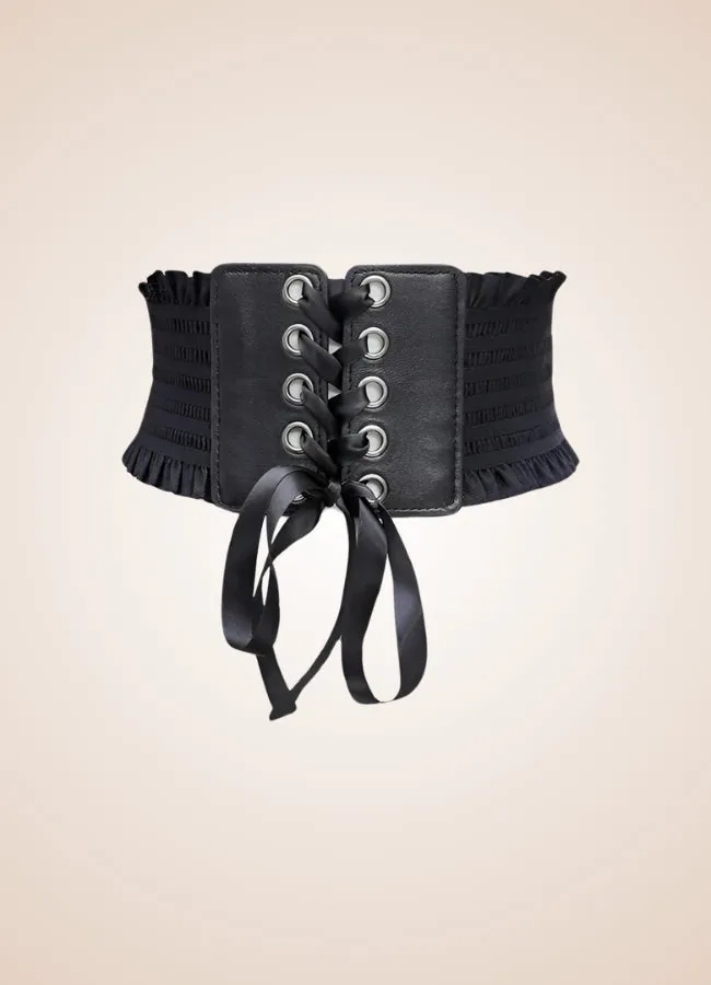 Gothic Wide Lace Up Belt