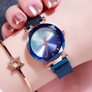 Gradient Dial Mesh Strap Women's Watch