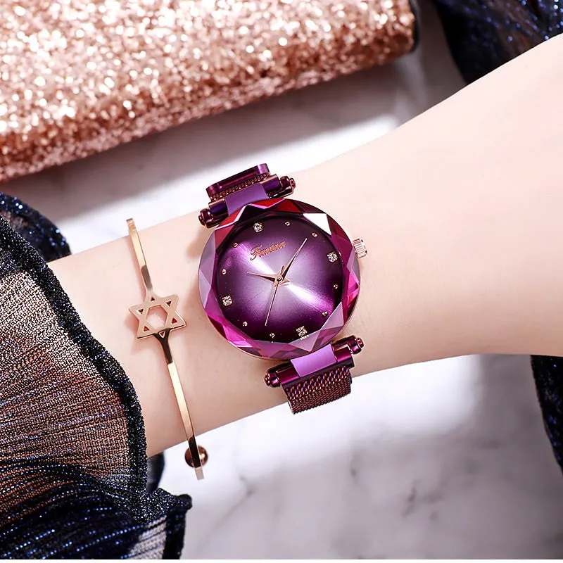 Gradient Dial Two Straps Women's Watch