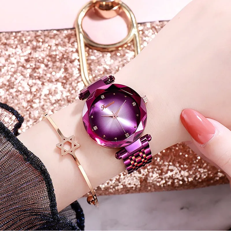 Gradient Dial Two Straps Women's Watch