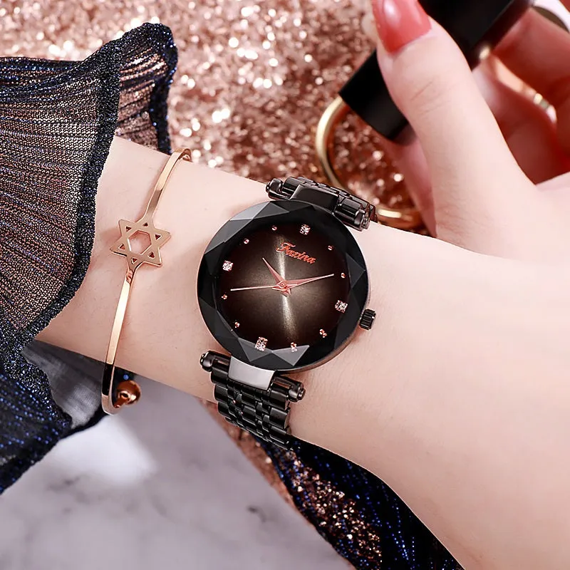 Gradient Dial Two Straps Women's Watch