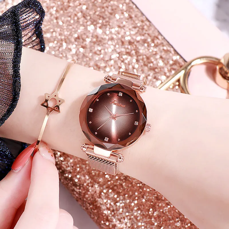 Gradient Dial Two Straps Women's Watch