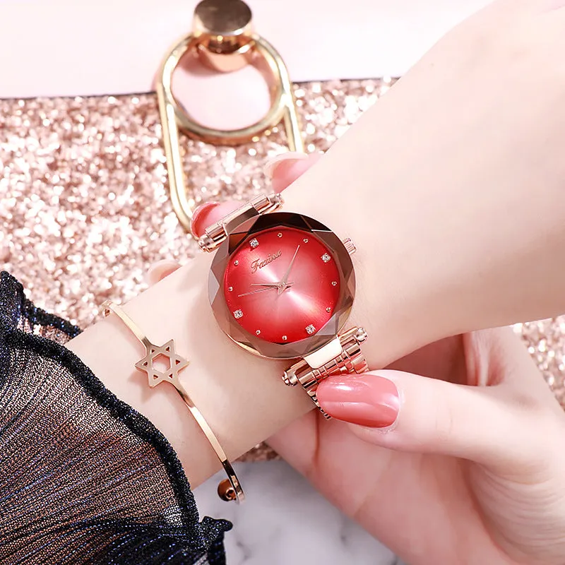 Gradient Dial Two Straps Women's Watch