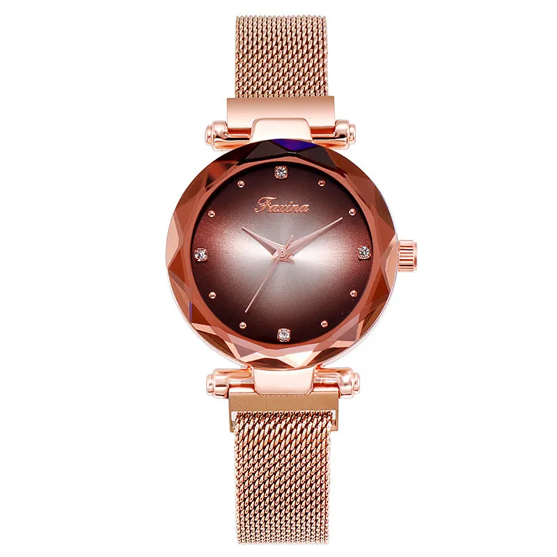 Gradient Dial Two Straps Women's Watch