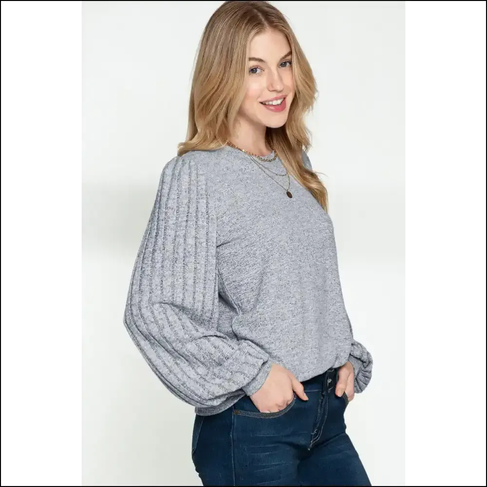 Gray Ribbed Bishop Sleeve: so Chic, It's ! 💀 Needful Things