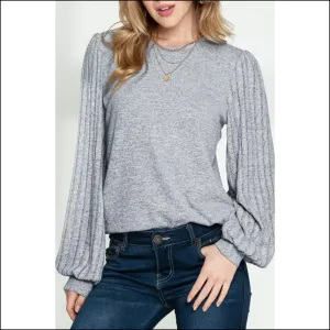 Gray Ribbed Bishop Sleeve: so Chic, It's ! 💀 Needful Things