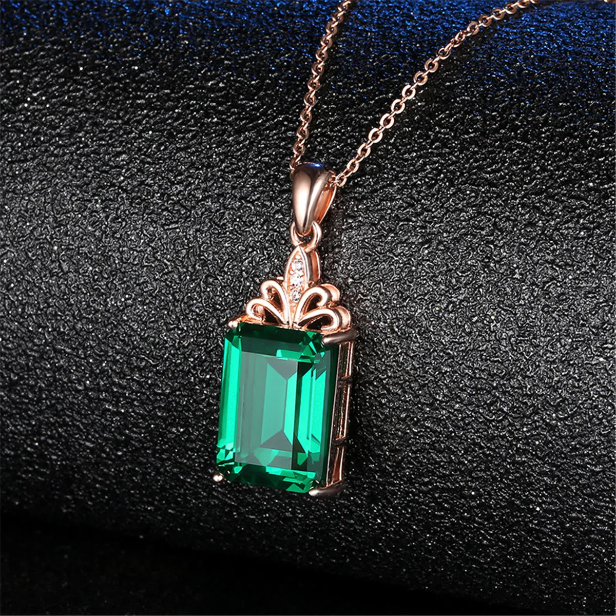 Green Crystal & Cubic Zirconia Radiant-Cut Botany Pendant Necklace