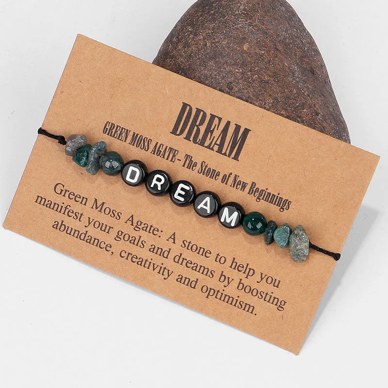 Green Quartz & Black 'Dream' Adjustable Bracelet