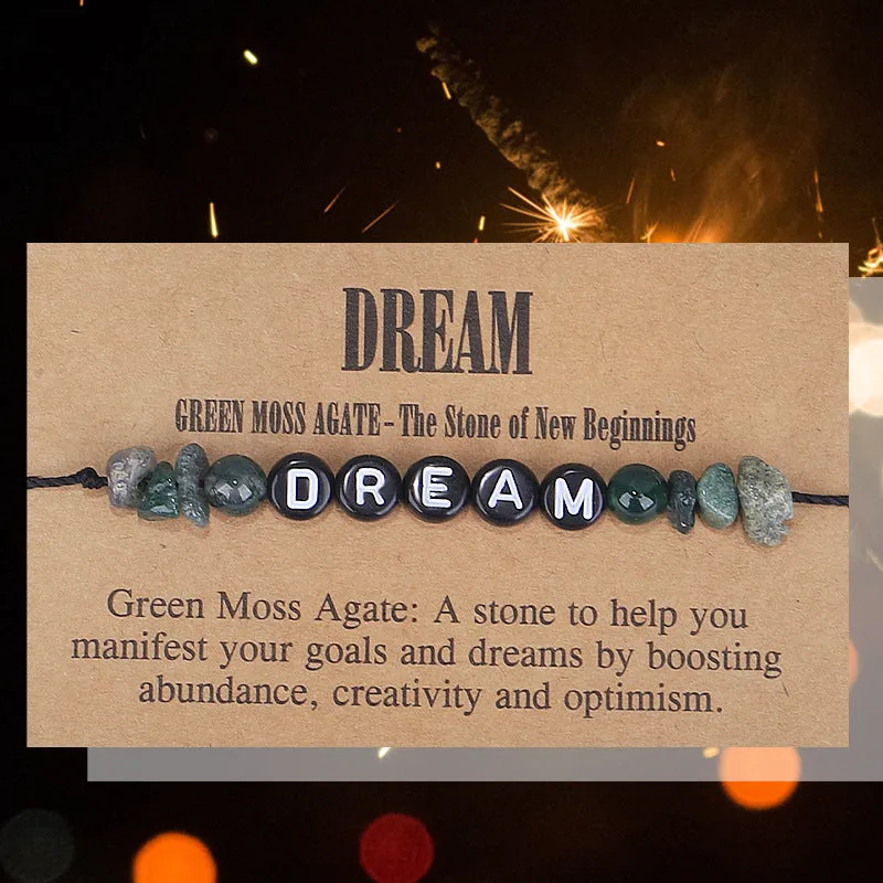 Green Quartz & Black 'Dream' Adjustable Bracelet