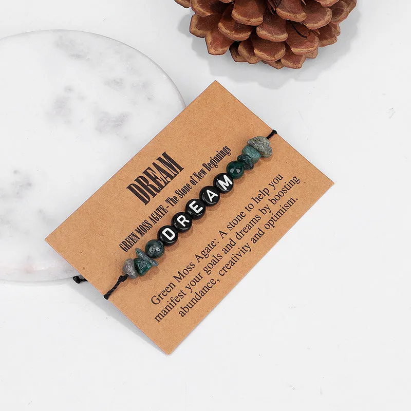 Green Quartz & Black 'Dream' Adjustable Bracelet