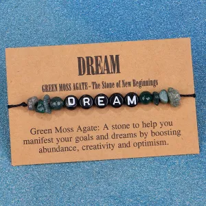 Green Quartz & Black 'Dream' Adjustable Bracelet