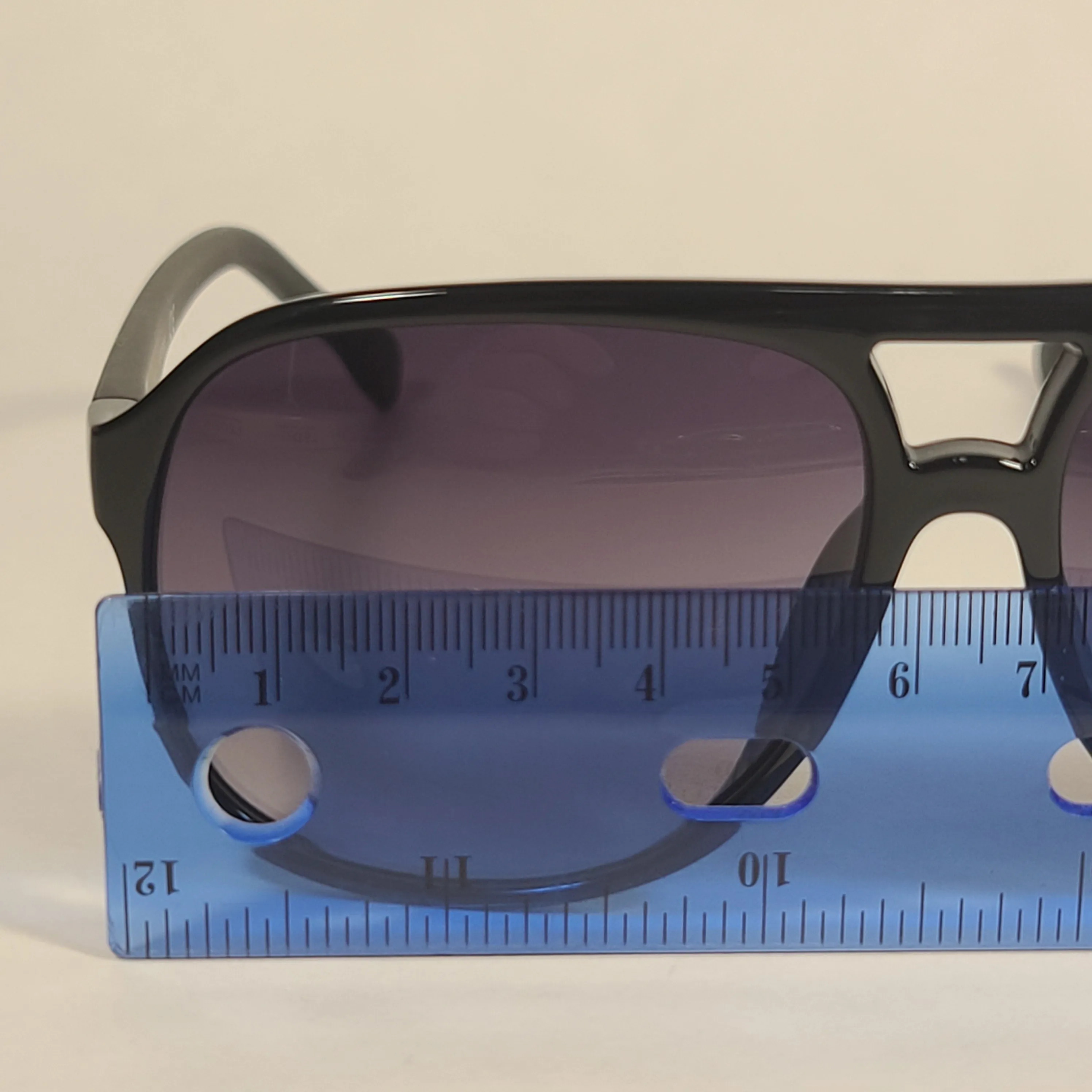 Guess Turbo Aviator Sunglasses Matte Black And Shiny Black Frame Smoke Gradient Lens GF0214 01B